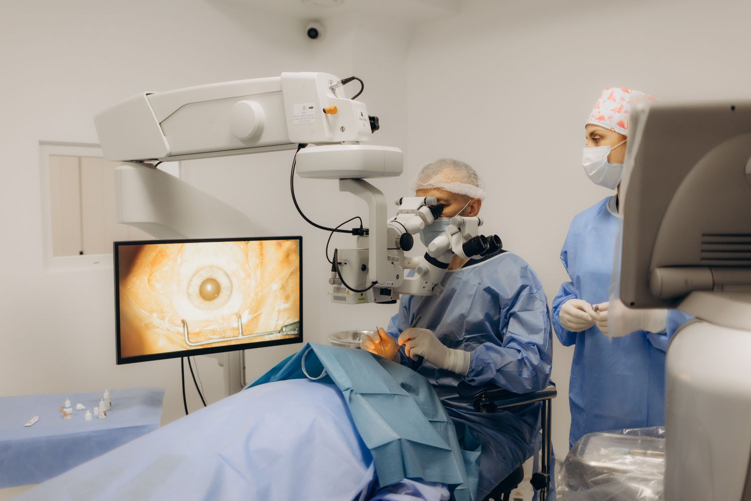 doctor performing eye surgery